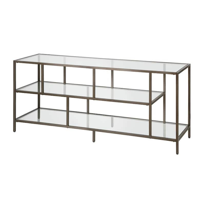 Winthrop 55 in. Aged Steel TV Stand with Glass Shelves