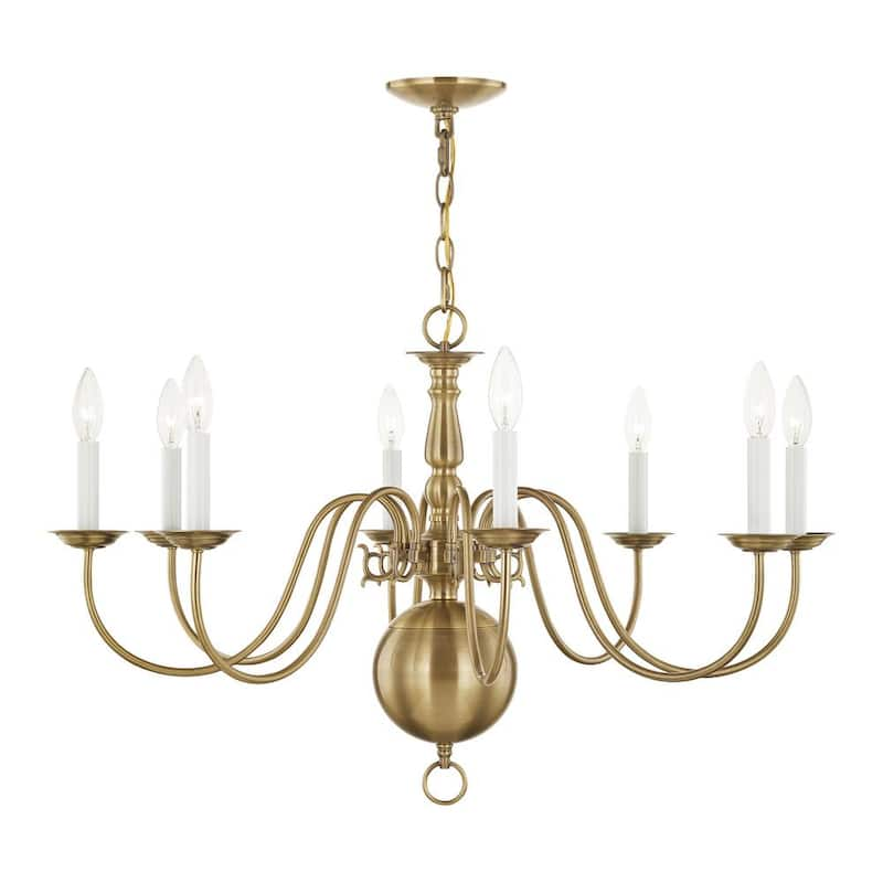 Williamsburgh 8-Light Antique Brass Chandelier