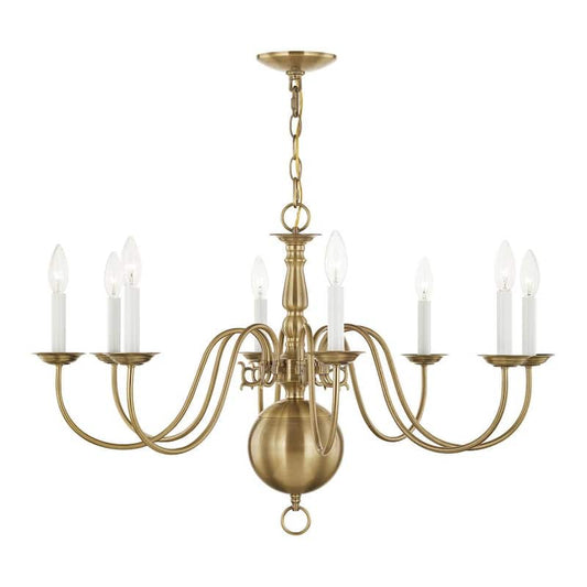 Williamsburgh 8-Light Antique Brass Chandelier