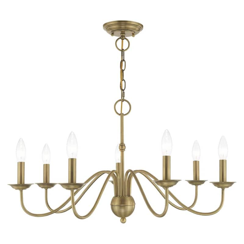 Windsor 7 Light Antique Brass Chandelier