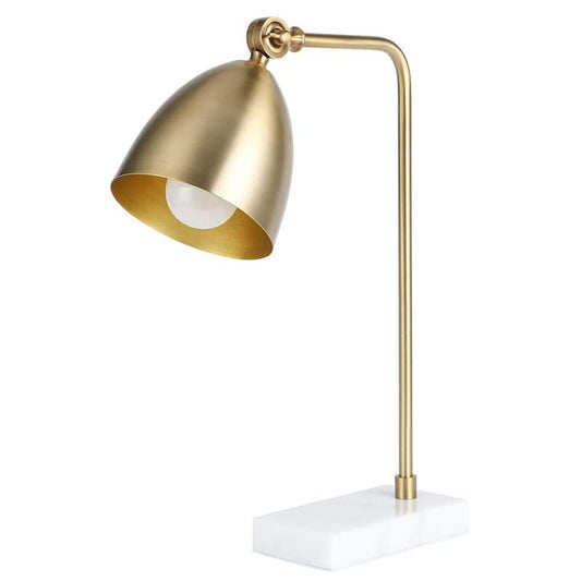 16.3 in. Antique Brass Desk Lamp with Adjustable Lamp Head