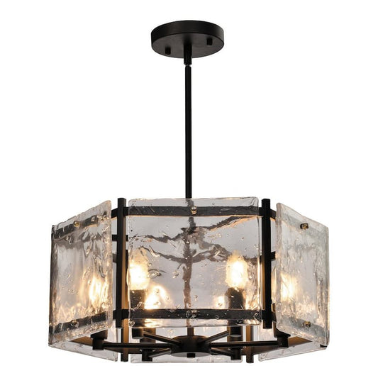 St Louis 6 -Light Black Unique Drum Chandelier