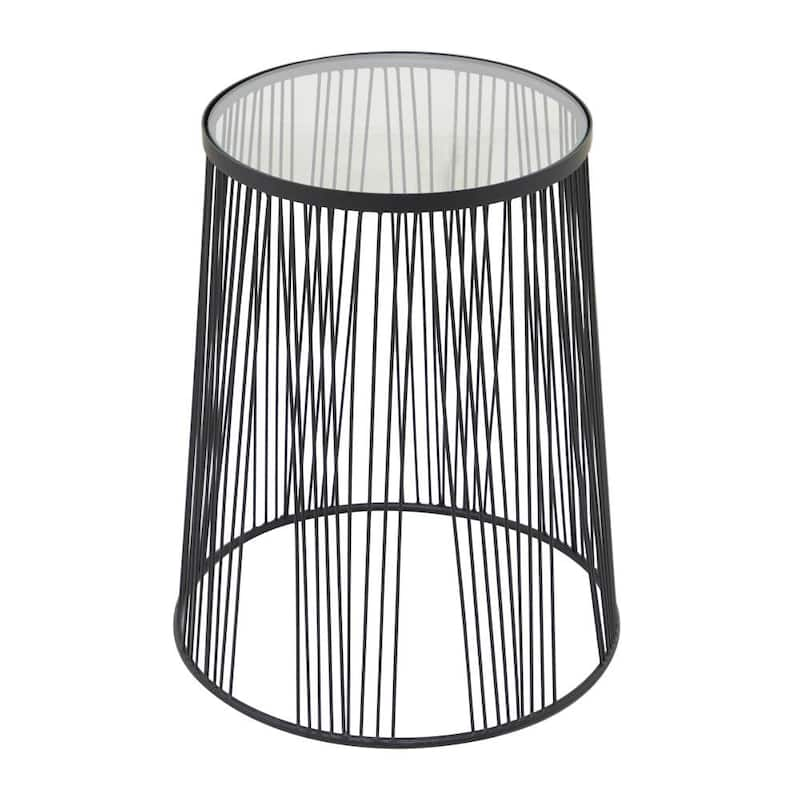 22 In. Black Metal Contemporary Accent Table