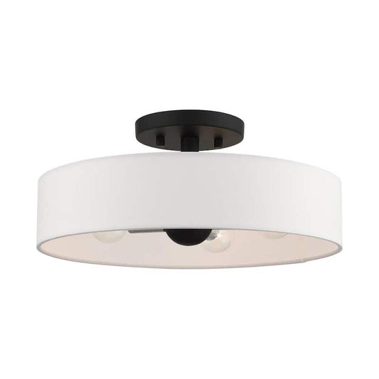 Venlo 4 Light Black with Brushed Nickel Accents Semi Flush Mount