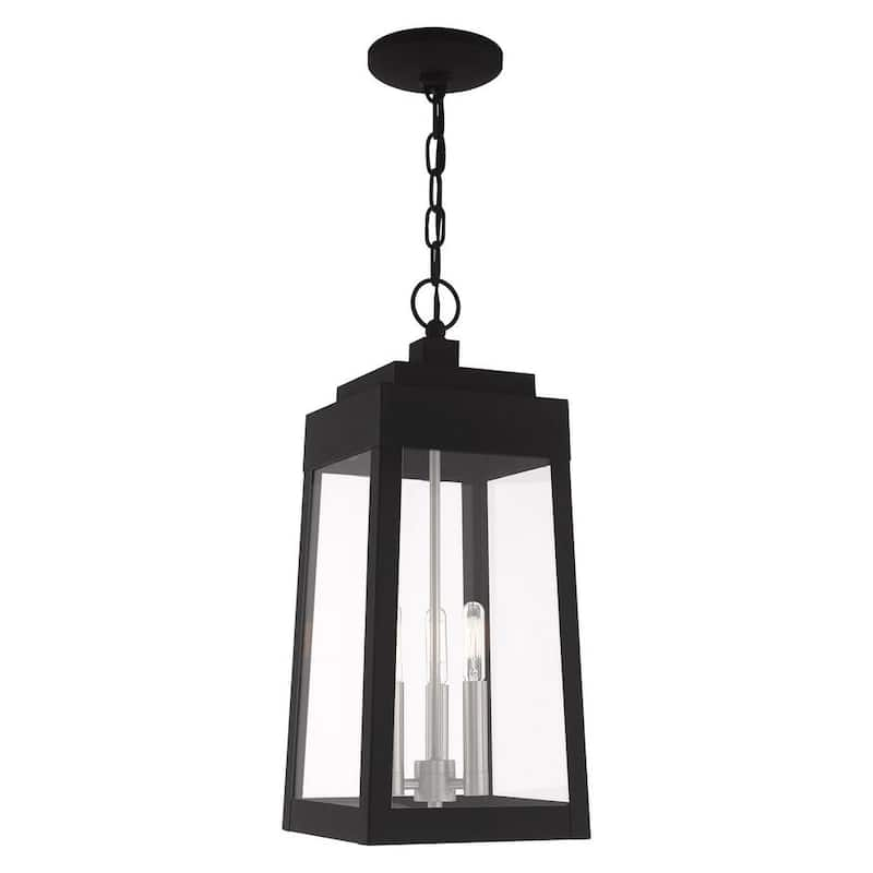 Oslo 3 Light Black Outdoor Pendant Lantern