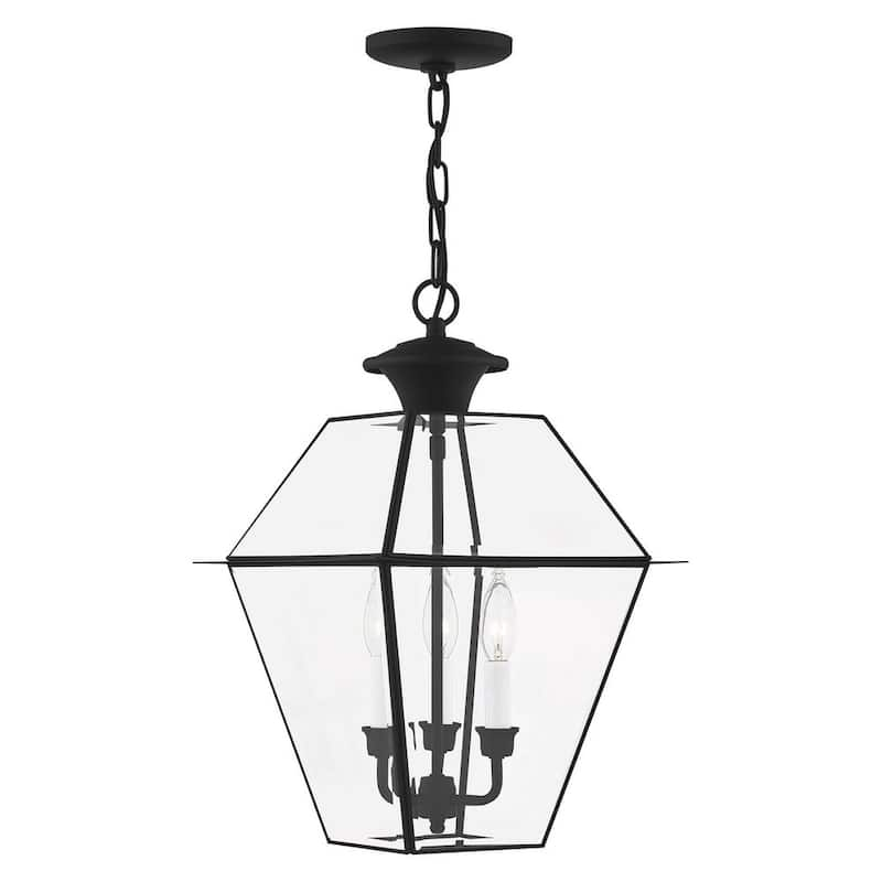 Westover 3 Light Black Outdoor Pendant Lantern