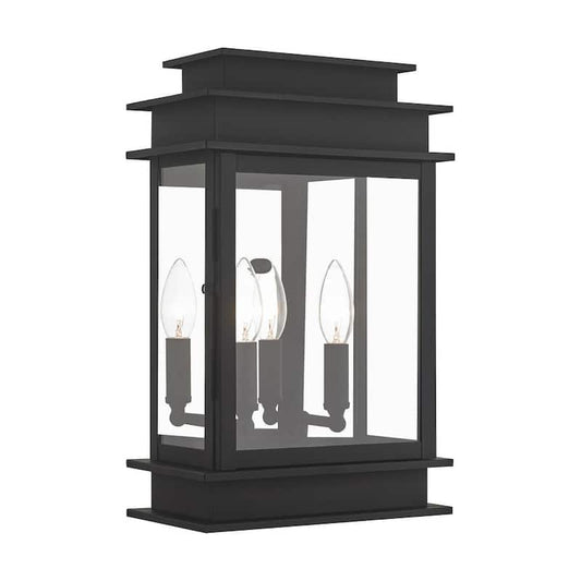 Princeton 2-Light Black Outdoor Wall Lantern Sconce