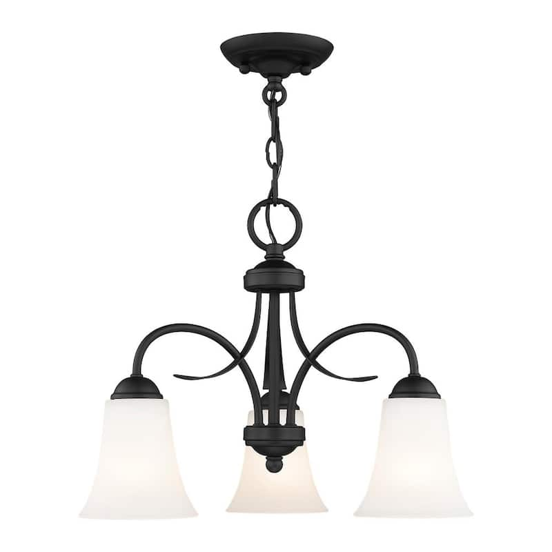 Ridgedale 3 Light Black Convertible Dinette Chandelier/Ceiling Mount