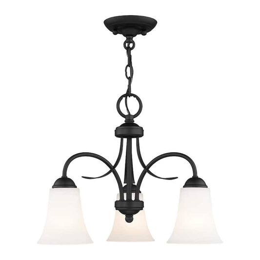 Ridgedale 3 Light Black Convertible Dinette Chandelier/Ceiling Mount