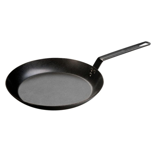 12 in. Carbon Steel Skillet in Black