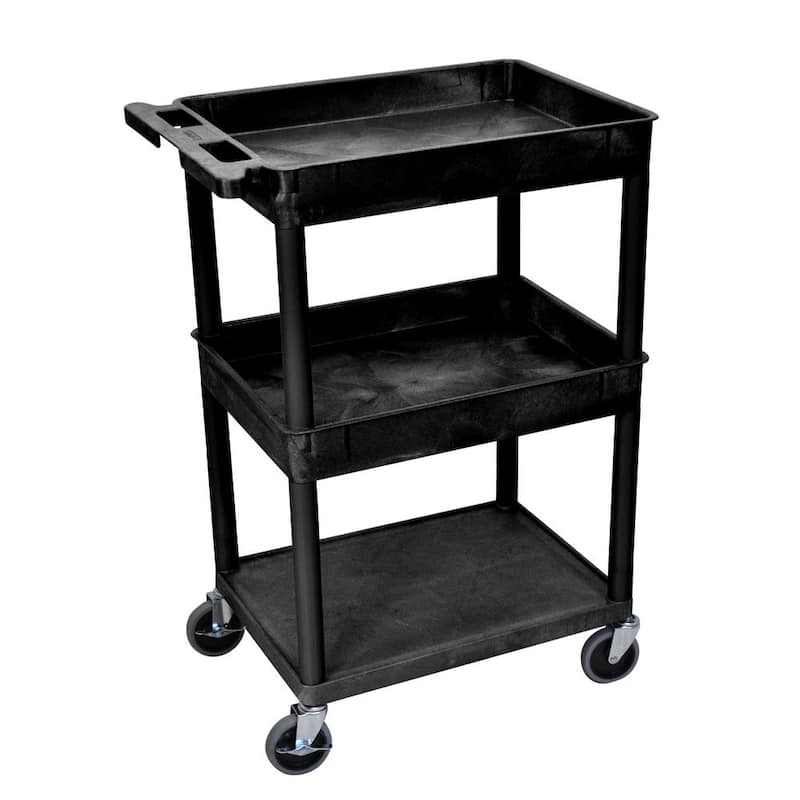 STC 24 in. W x 18 in. D 3 Top/ Middle Tub and Flat Bottom Shelf Utility Cart