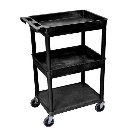 STC 24 in. W x 18 in. D 3 Top/ Middle Tub and Flat Bottom Shelf Utility Cart