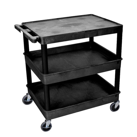 TC 32 in. 3-Shelf Utility Cart in Black