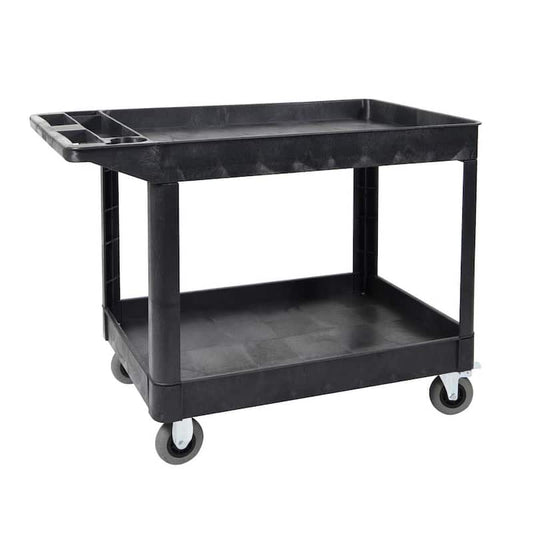 XL 24 in. x 45 in. 2-Shelf Heavy-Duty Utility Cart 5 in. Casters