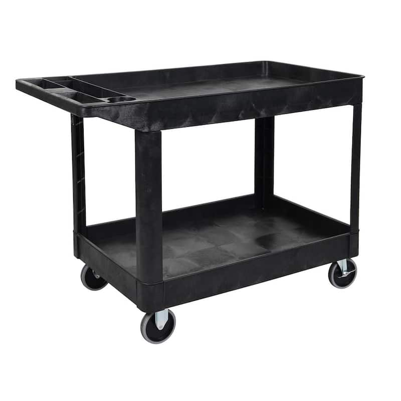 24 in. x 45 in. Two Shelf Heavy Duty Cart in Black