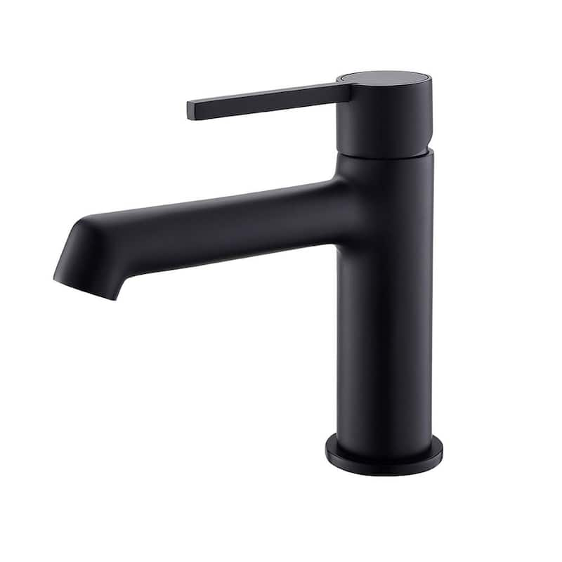 Single Handle Single Hole Bathroom Faucet with Spot Resistant in Black