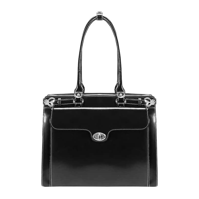 Winnetka 15 in. Black Top Grain Cowhide Leather Ladies Laptop Briefcase