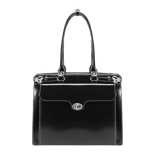 Winnetka 15 in. Black Top Grain Cowhide Leather Ladies Laptop Briefcase