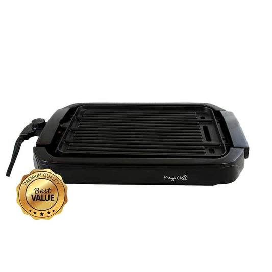 165 sq. in. Black Reversible Indoor Grill and Griddle