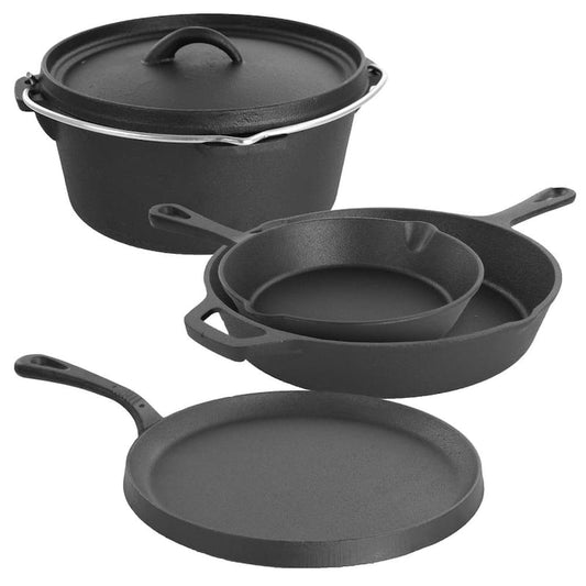 Pre-Seasoned 5-Piece Cast Iron Cookware Set