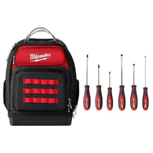 15 in. Ultimate Jobsite Backpack with Screwdriver Set (6-Pieces)