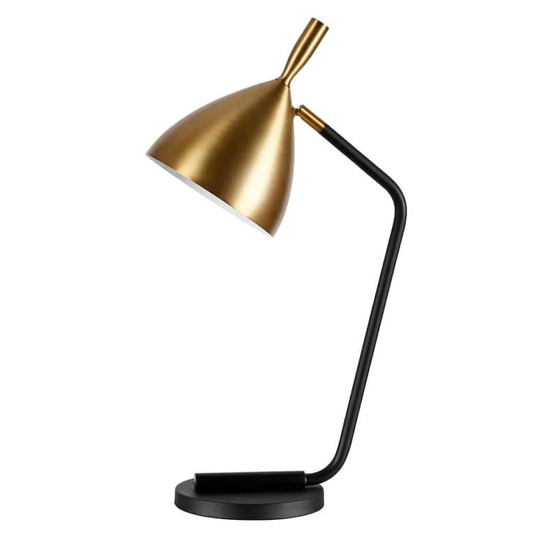 Yossi 23-5/8 in. 2-Tone Blackened Bronze and Brass Table Lamp