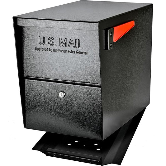 Package Master Locking Post-Mount Mailbox with High Security Reinforced Patented Locking System, Black