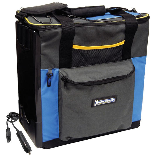 Thermoelectric Iceless 12V Cooler Warmer 15 qt (14L), Portable Car Fridge with Shoulder Strap