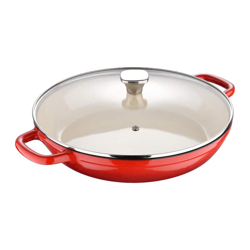 3.5 qt. Cast Iron Braiser with Glass Lid