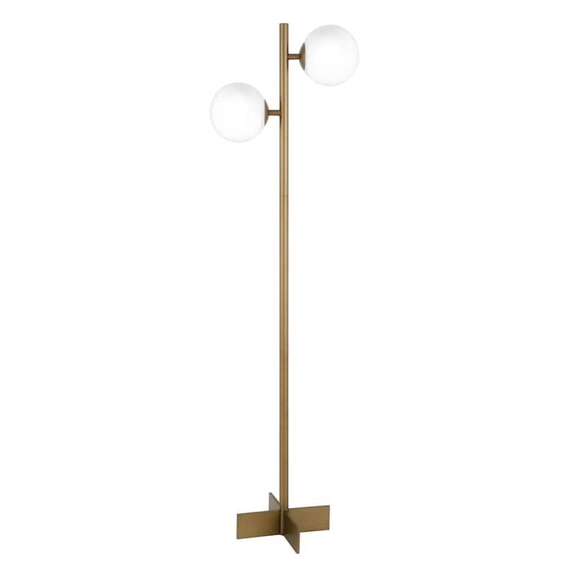 Twee 70-1/2 in. Brass Floor Lamp