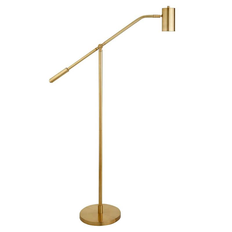 Willis 60 in. Brass Pharmacy Floor Lamp with Boom Arm