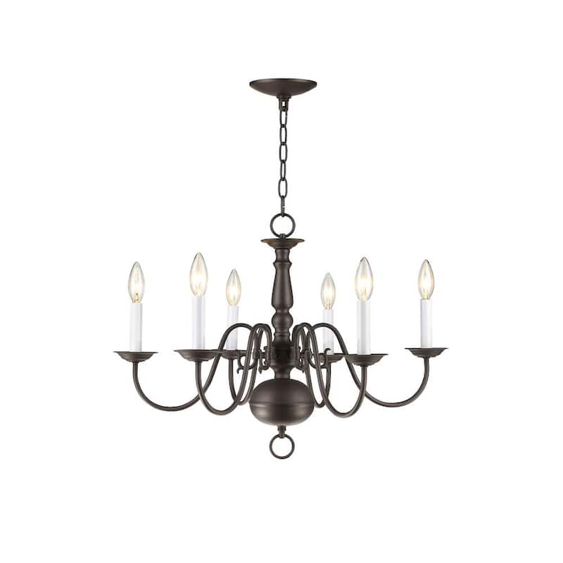 Williamsburgh 6 Light Bronze Chandelier