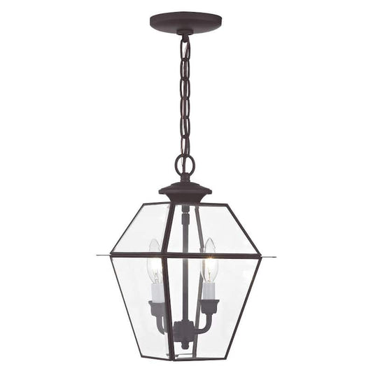 Westover 2 Light Bronze Outdoor Pendant Lantern