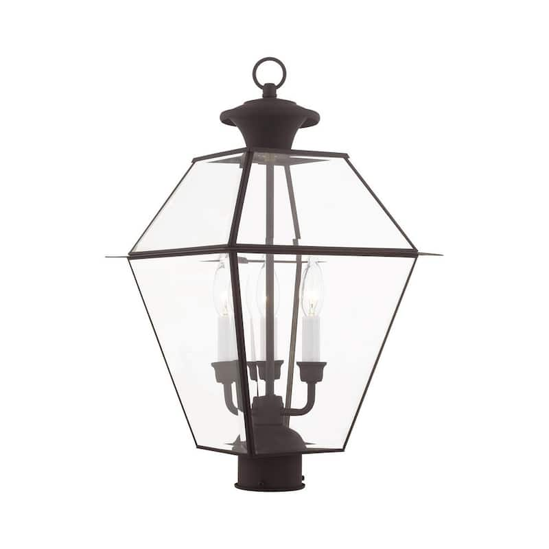 Westover 3 Light Bronze Outdoor Post Top Lantern