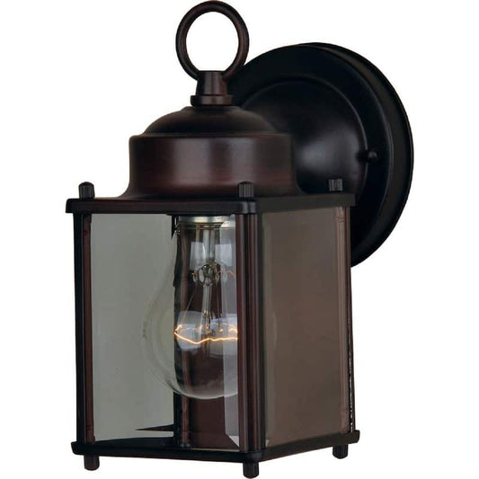 Side Door 1-Light Oil Rubbed Bronze Outdoor Wall Lantern Sconce