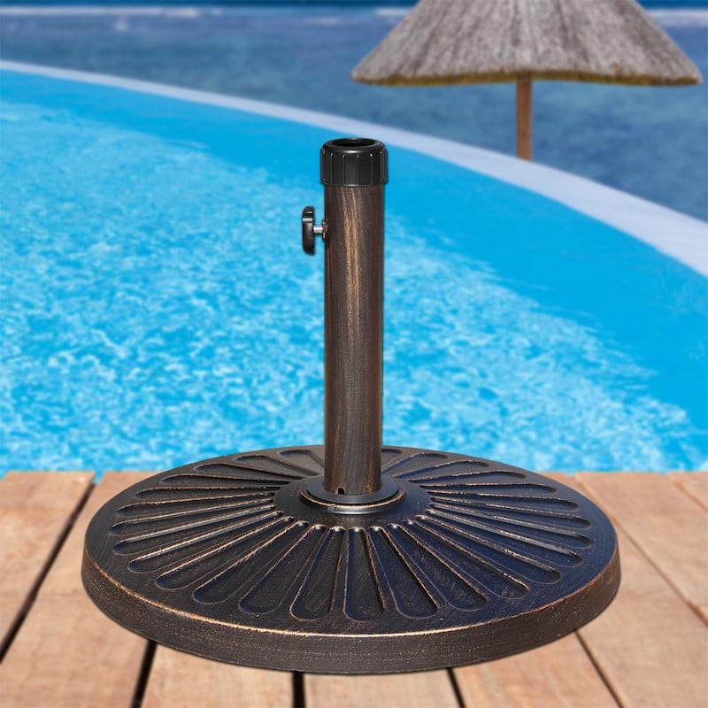 27 lbs. Heavy-Duty Patio Umbrella Base in Bronze