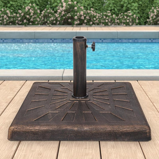 42 lbs. Heavy-Duty Square Resin Patio Umbrella Base Bronze