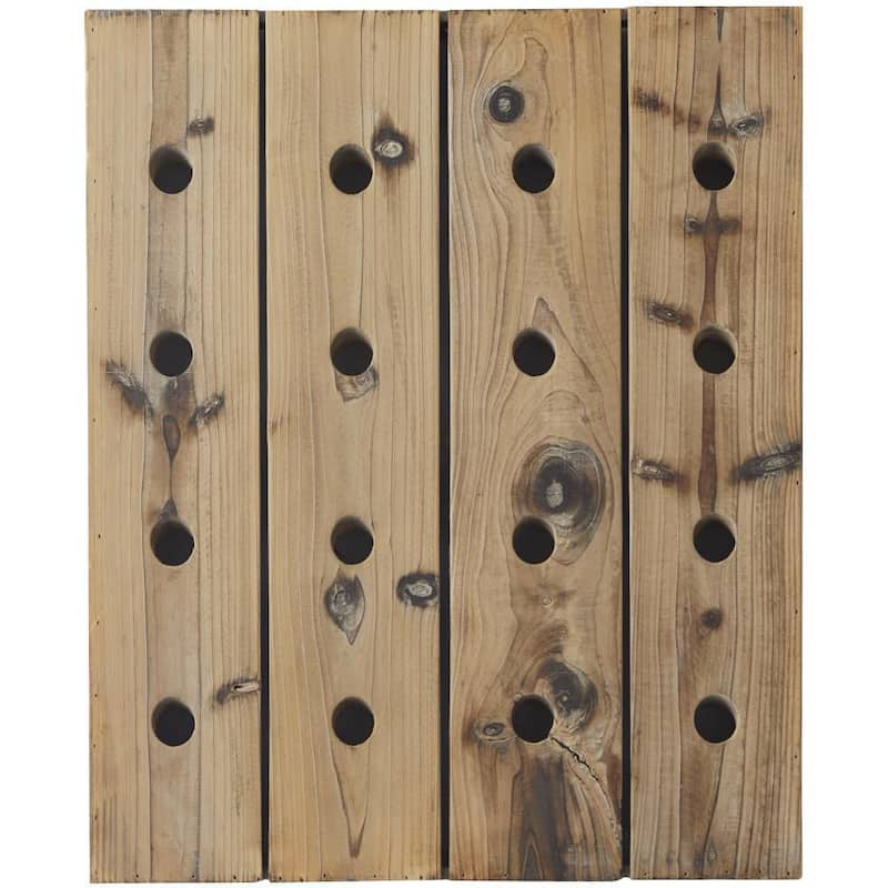 16- Bottle Brown Wall Wine Rack