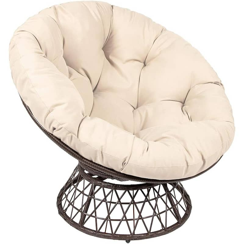 Swivel Brown and Beige with 360¡ã Papasan Chair