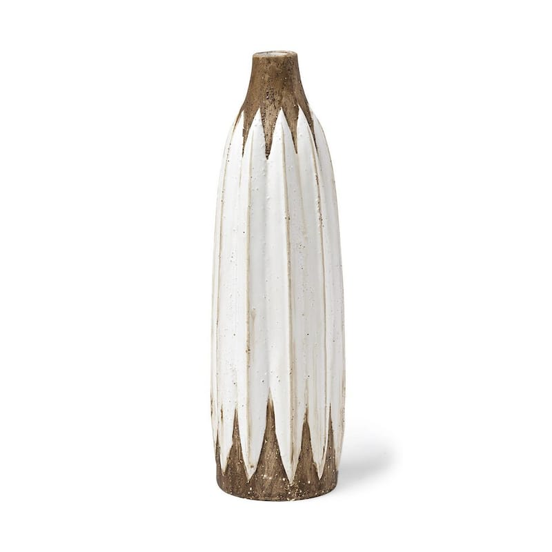 Sisko II Rustic Brown and White Ceramic Vase