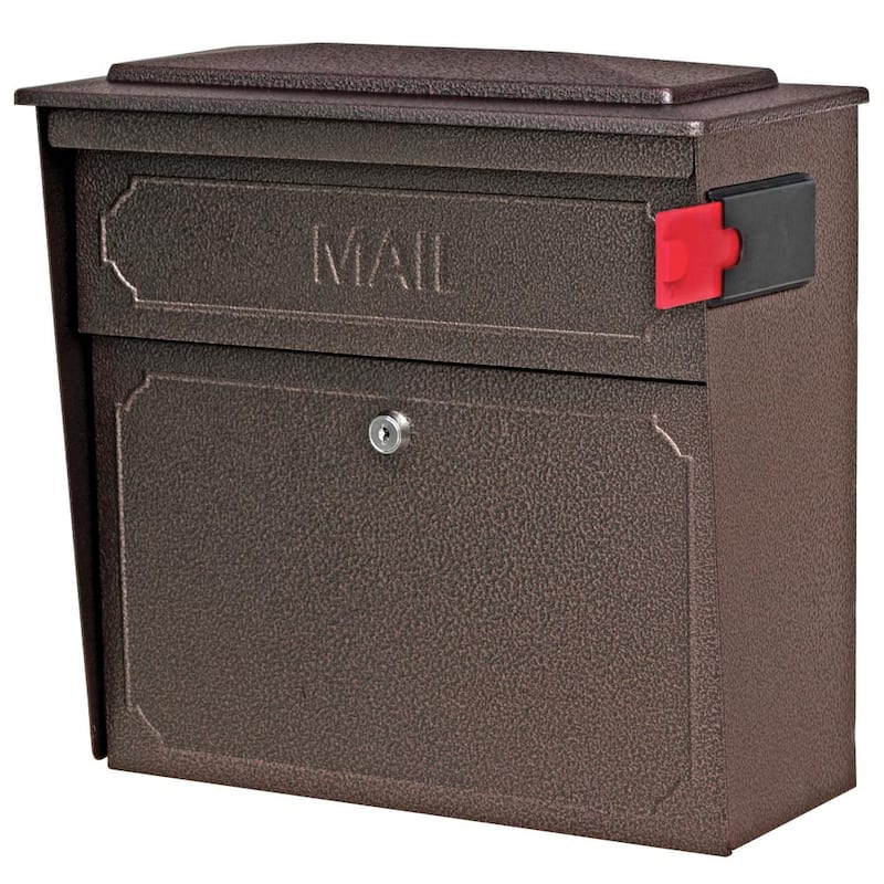 Townhouse Locking Wall-Mount Mailbox with High Security Reinforced Patented Locking System, Bronze