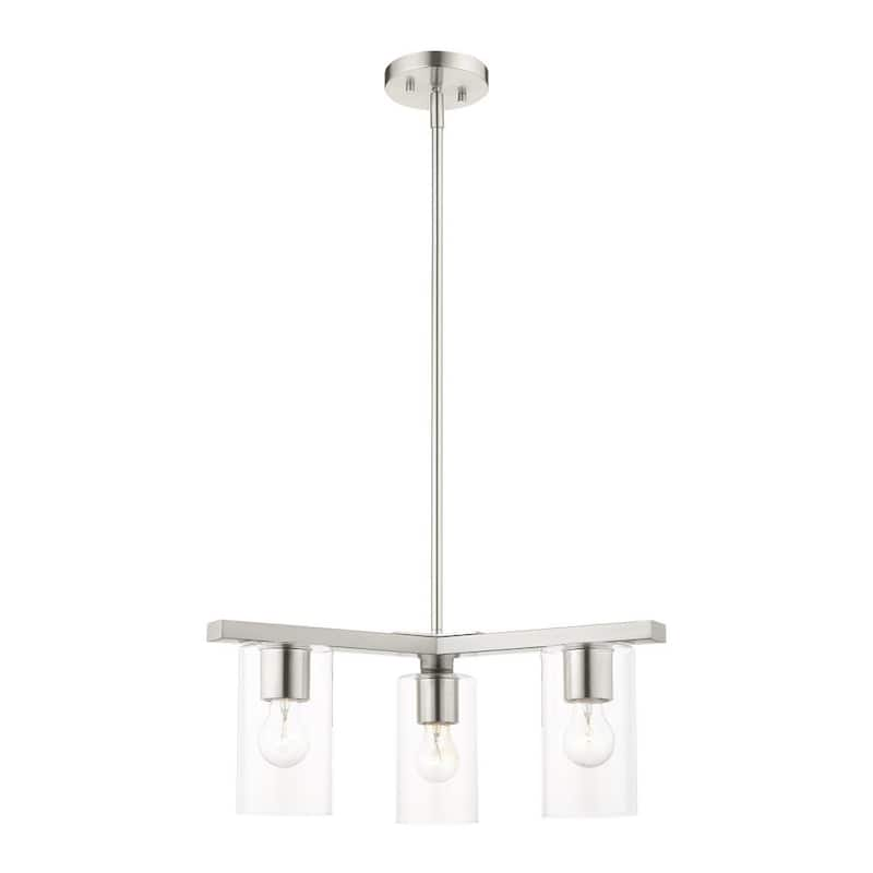 Zurich 3 Light Brushed Nickel Chandelier