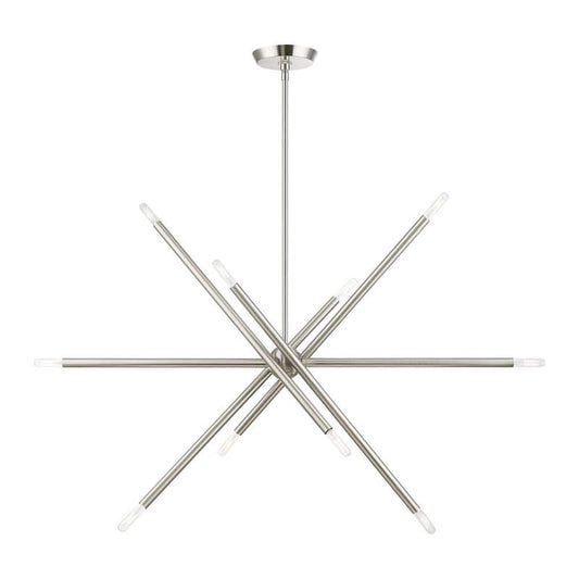 Soho 10-Light Brushed Nickel Sputnik Linear Chandelier