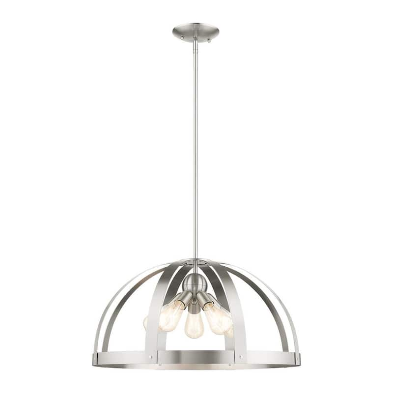 Stoneridge 5 Light Brushed Nickel Pendant Chandelier