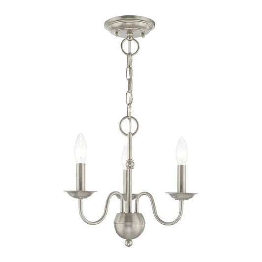 Windsor 3 Light Brushed Nickel Mini Chandelier