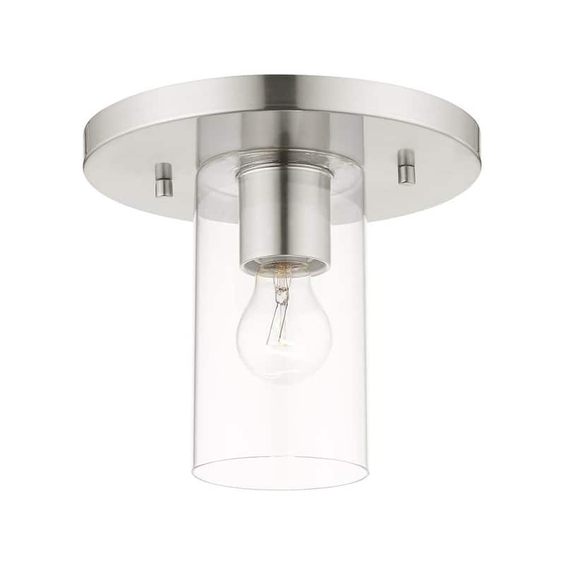 Zurich 1 Light Brushed Nickel Flush Mount