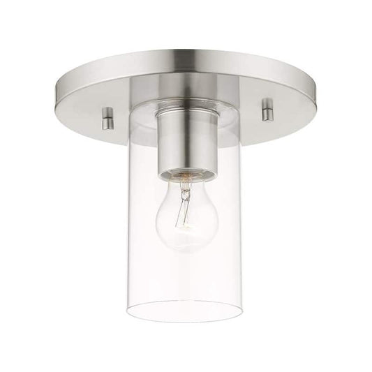 Zurich 1 Light Brushed Nickel Flush Mount