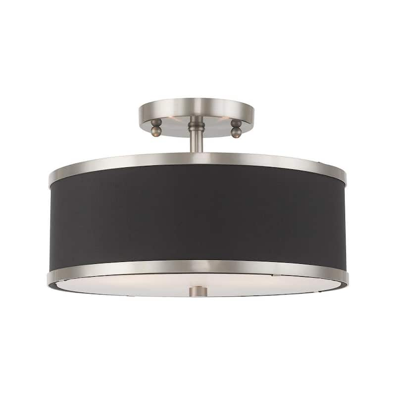 Park Ridge 2 Light Brushed Nickel Semi Flush Mount