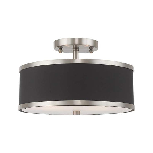 Park Ridge 2 Light Brushed Nickel Semi Flush Mount