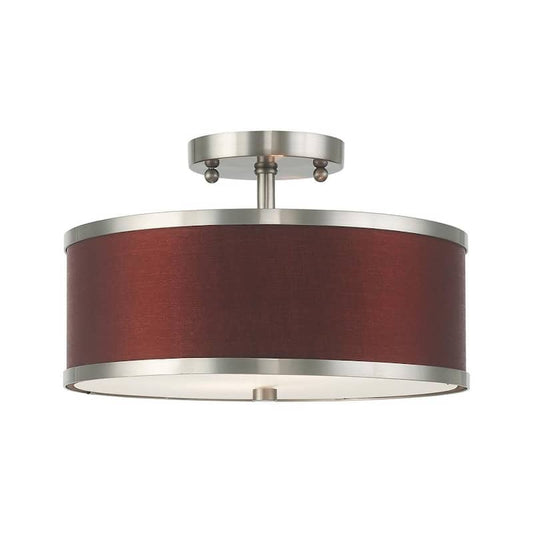 Park Ridge 2 Light Brushed Nickel Semi Flush Mount